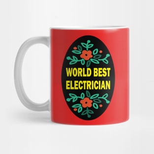 World Best Electrician black and yellow Design Mug